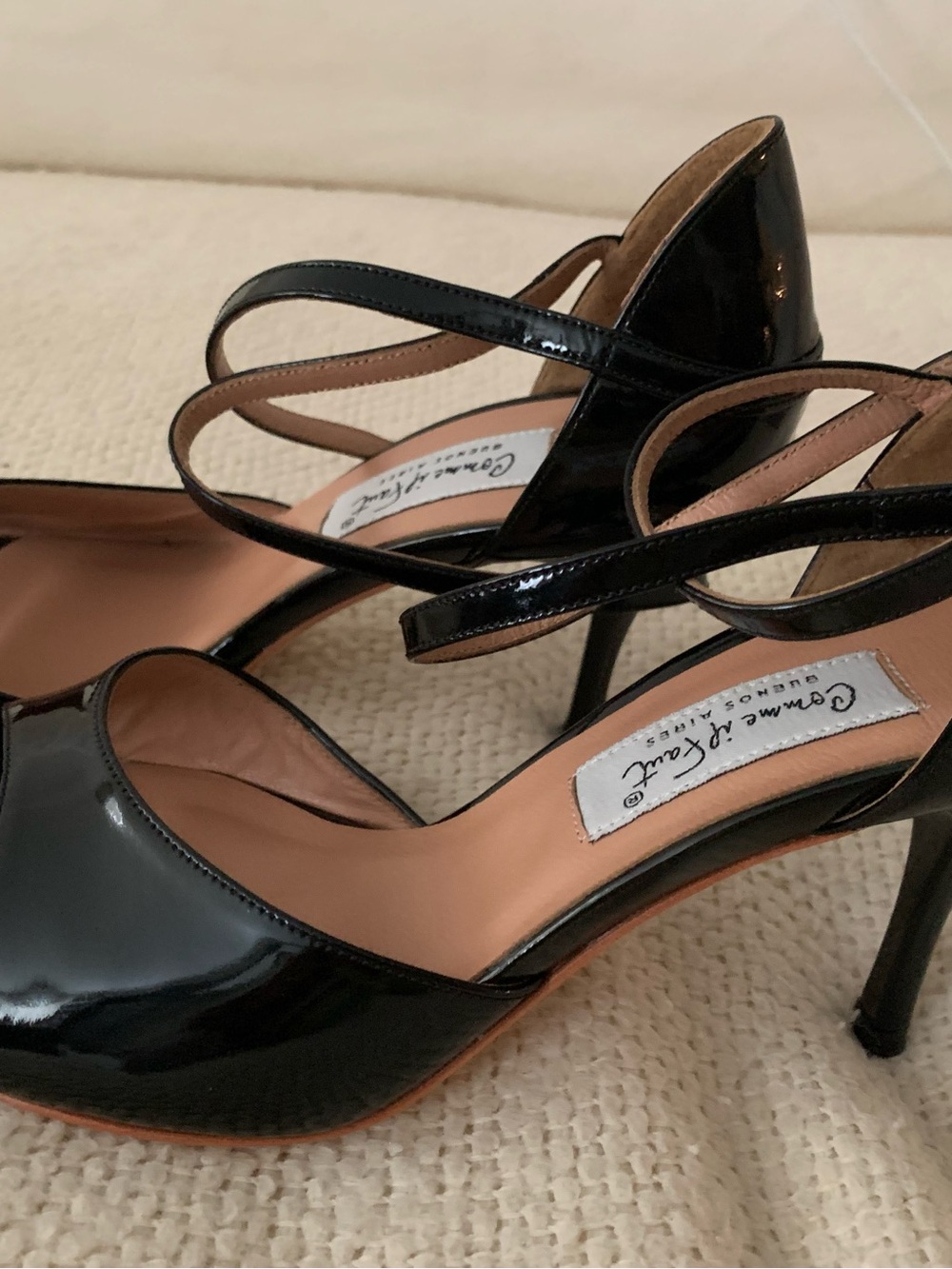 NEW Comme il Faut Black Patent Leather Argentine Tango Dance Shoes Size 8